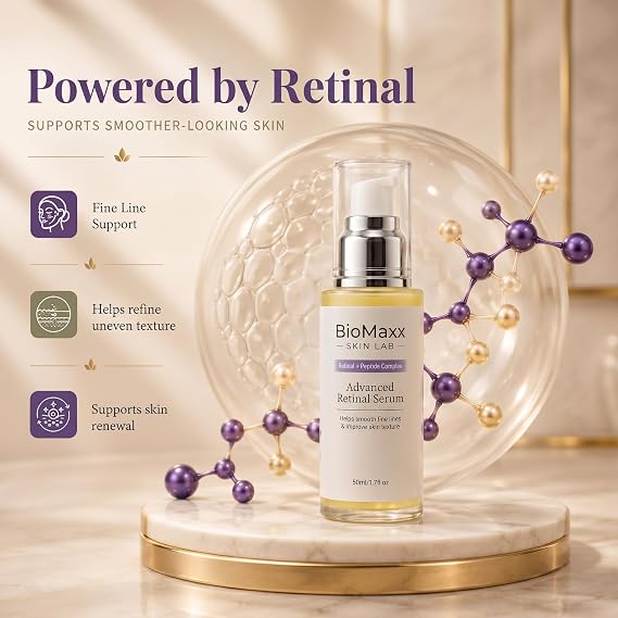 Retinal Serum with Ginseng – Facial Serum for Smoother-Looking Skin, Fine Lines & Texture