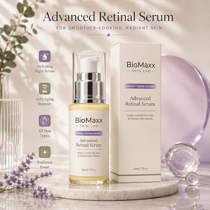 Retinal Serum with Ginseng – Facial Serum for Smoother-Looking Skin, Fine Lines & Texture