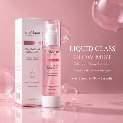 BioMaxx Liquid Glass Mist 100mL – Collagen, Hyaluronic Acid & Niacinamide