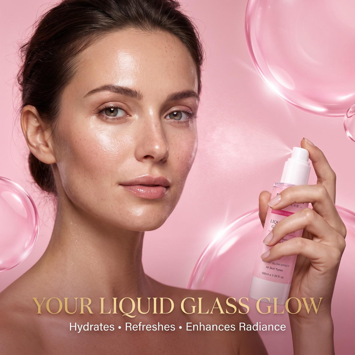 BioMaxx Liquid Glass Mist 100mL – Collagen, Hyaluronic Acid & Niacinamide